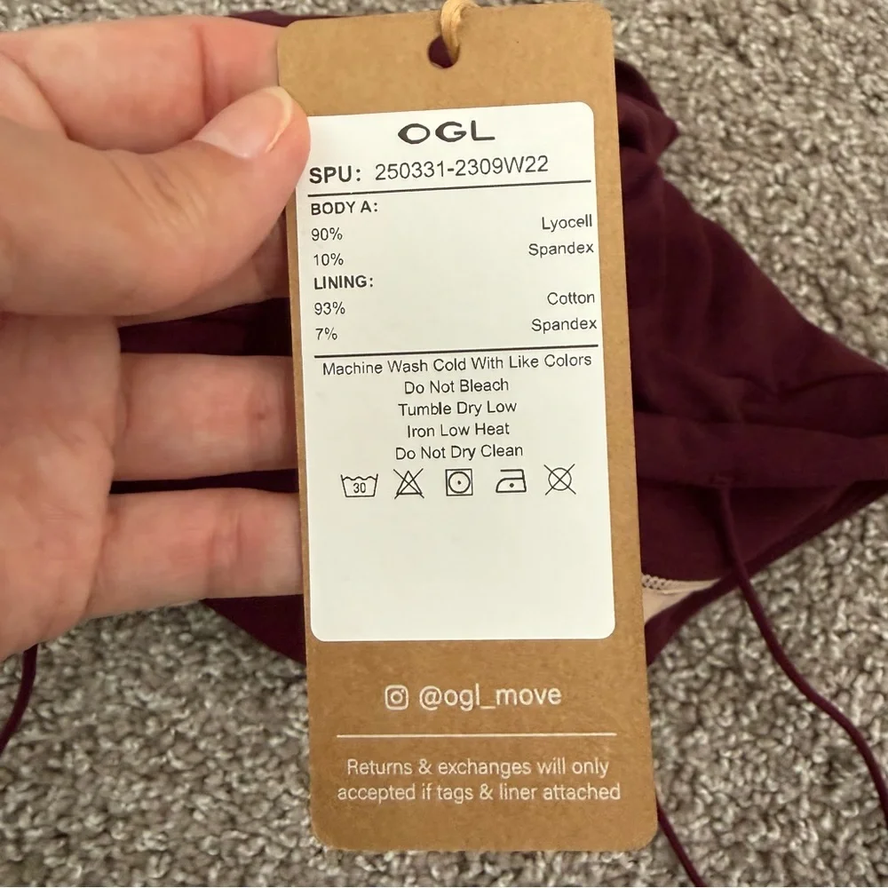 NWT OGL Essential Spaghetti Strap Cropped Airy Brami Tank Top Sz S Built in Bra - Picture 6 of 6